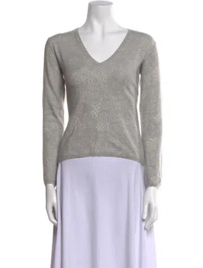 Pre-owned Tse Cashmere V-neck Sweater In Gray