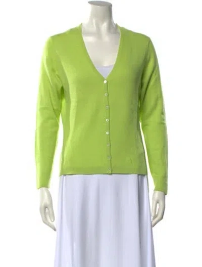Pre-owned Tse Cashmere V-neck Sweater In Green