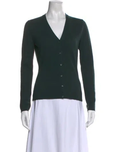 Pre-owned Tse Cashmere V-neck Sweater In Green