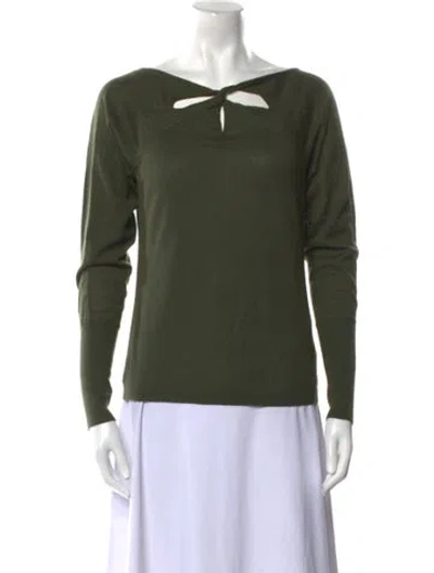 Pre-owned Tse Cashmere V-neck Sweater In Green