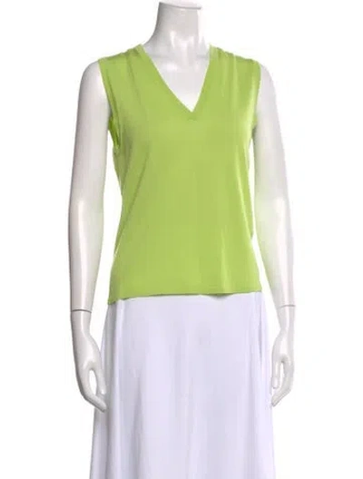 Pre-owned Tse Cashmere V-neck Sweater In Green