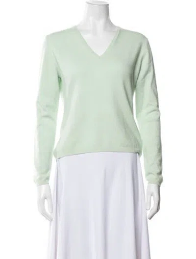 Pre-owned Tse Cashmere V-neck Sweater In Green