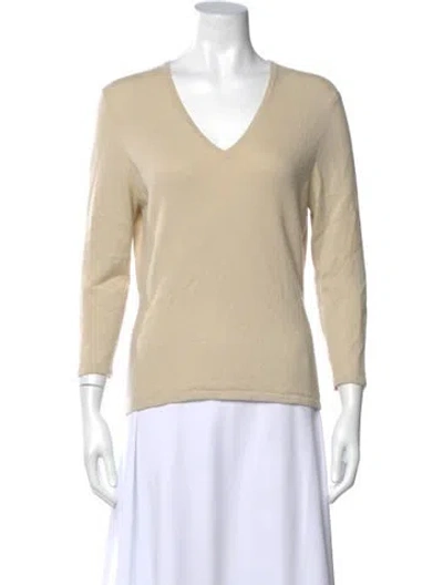 Pre-owned Tse Cashmere V-neck Sweater In Neutral