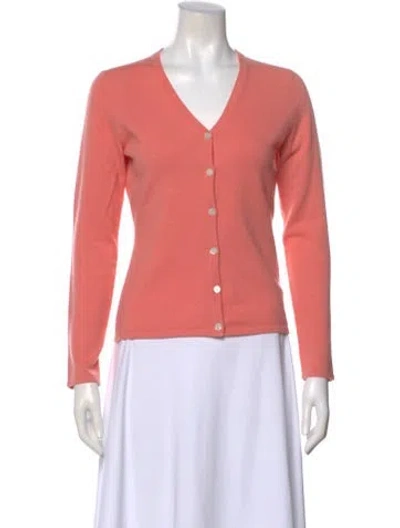 Pre-owned Tse Cashmere V-neck Sweater In Orange