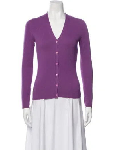 Pre-owned Tse Cashmere V-neck Sweater In Purple