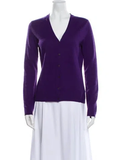 Pre-owned Tse Cashmere V-neck Sweater In Purple