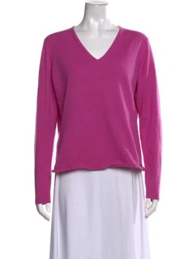 Pre-owned Tse Cashmere V-neck Sweater In Purple