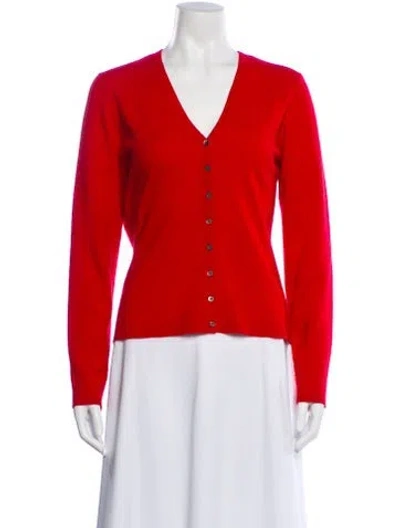Pre-owned Tse Cashmere V-neck Sweater In Red