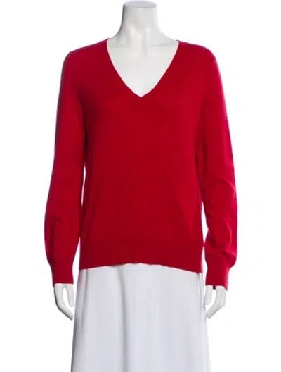 Pre-owned Tse Cashmere V-neck Sweater In Red
