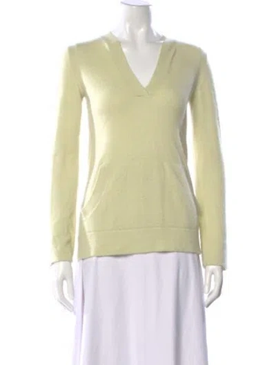 Pre-owned Tse Cashmere V-neck Sweater In Yellow