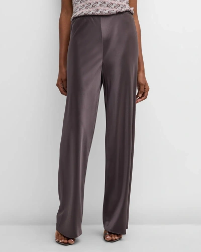 Tse Cashmere Wide-leg Satin Pants In Gunmetal