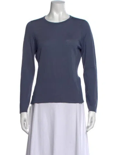 Pre-owned Tse Cashmere Wool Crew Neck Sweater In Blue