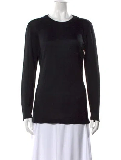 Pre-owned Tse Cashmere Wool Crew Neck Top In Black