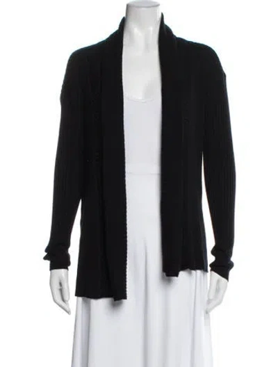 Pre-owned Tse Cashmere Wool Open Front Sweater In Black