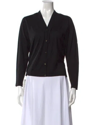 Pre-owned Tse Cashmere Wool V-neck Sweater In Black