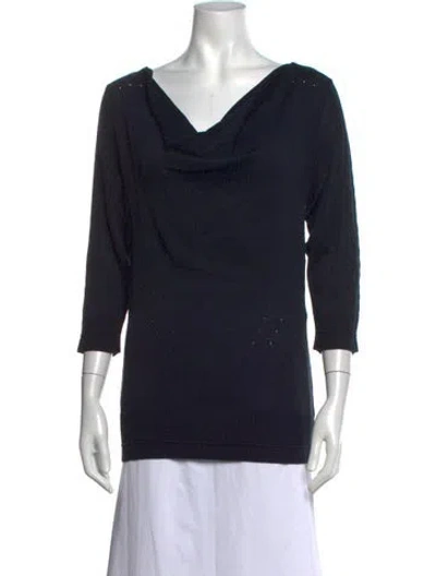 Pre-owned Tse Cowl Neck Sweater In Blue