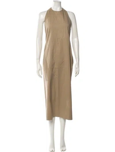 Pre-owned Tse Crew Neck Long Dress In Neutral