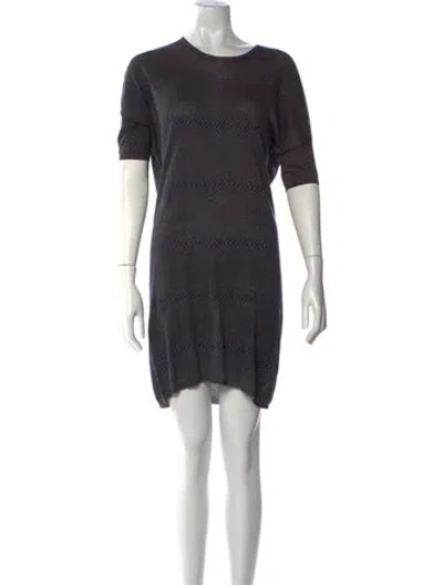 Pre-owned Tse Crew Neck Mini Dress In Blue