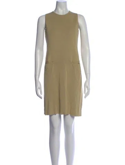 Pre-owned Tse Crew Neck Mini Dress In Neutral