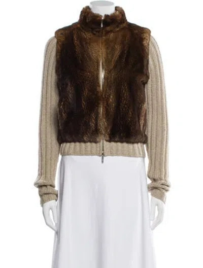 Pre-owned Tse Fur Jacket In Brown