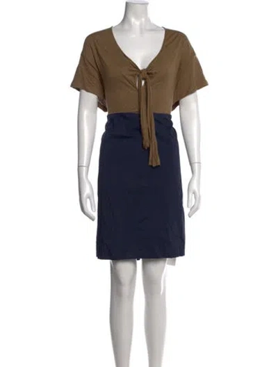 Pre-owned Tse Linen Mini Dress In Blue
