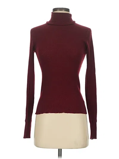 Pre-owned Tse Long Sleeve Turtleneck In Burgundy