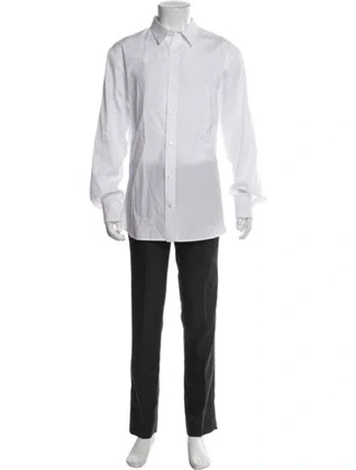 Pre-owned Tse Long Sleeve Tuxedo Shirt In White