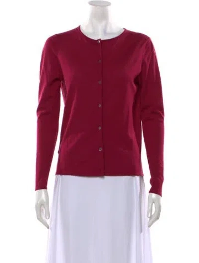 Pre-owned Tse Merino Wool Crew Neck Sweater In Burgundy