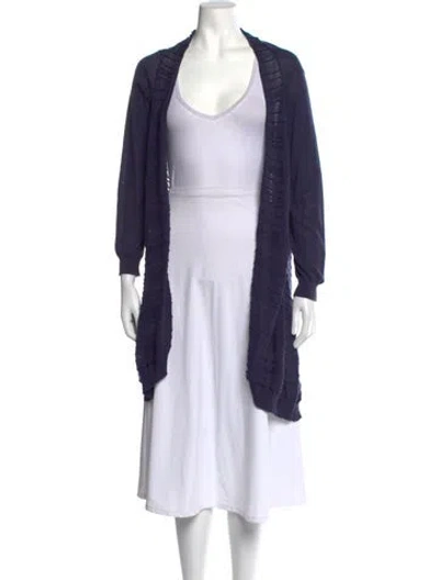 Pre-owned Tse Open Front Sweater In Blue