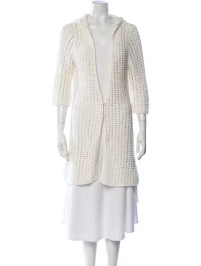 Pre-owned Tse Open Front Sweater In White