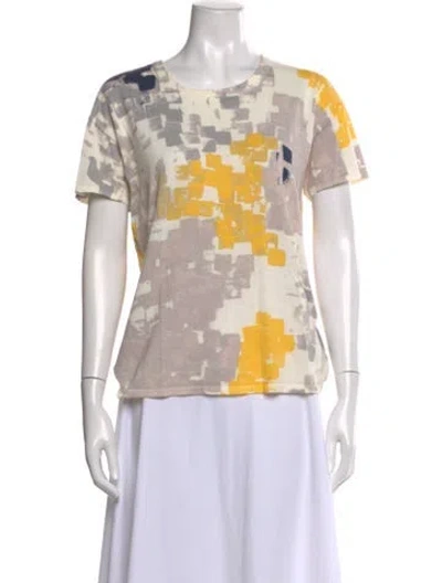 Pre-owned Tse Printed Scoop Neck Sweater In Neutral