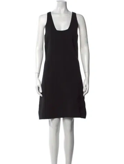 Pre-owned Tse Scoop Neck Mini Dress In Black