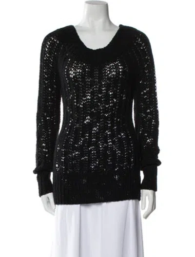 Pre-owned Tse Scoop Neck Sweater In Black