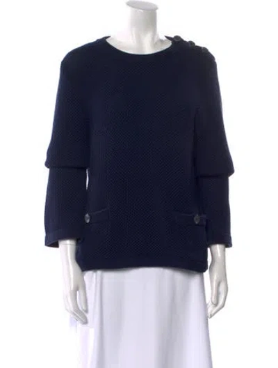 Pre-owned Tse Scoop Neck Sweater In Blue