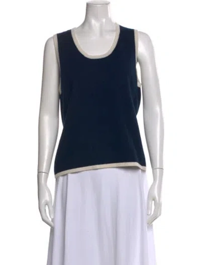 Pre-owned Tse Scoop Neck Sweater In Blue