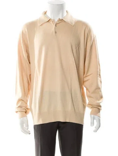 Pre-owned Tse Silk Collar Polo Shirt In Neutral