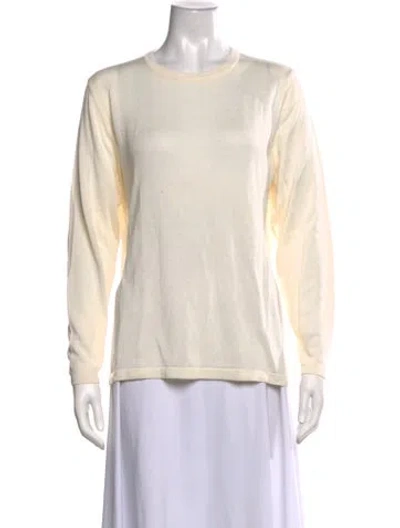 Pre-owned Tse Silk Crew Neck Sweater In Neutrals