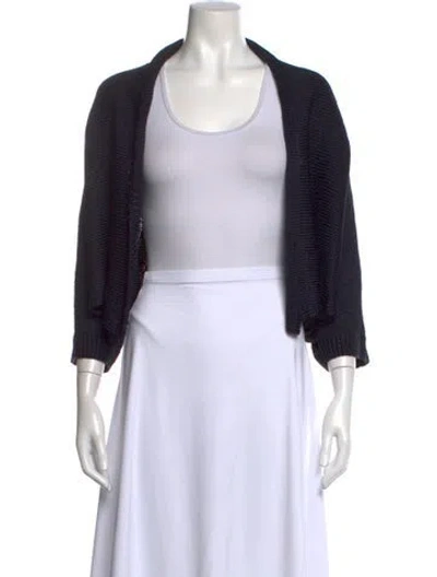 Pre-owned Tse Silk Open Front Sweater In Blue