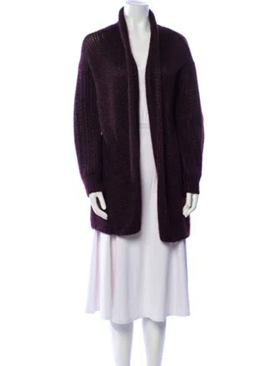 Pre-owned Tse Silk Open Front Sweater In Brown