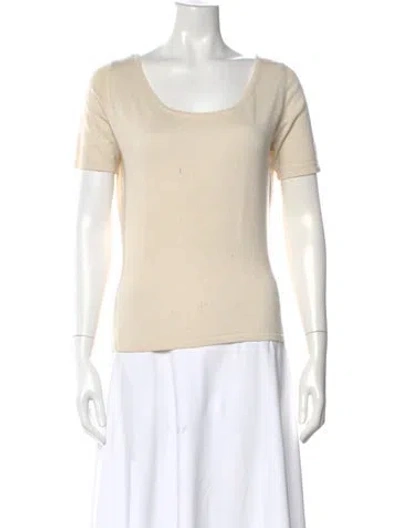 Pre-owned Tse Silk Scoop Neck Sweater In Neutral