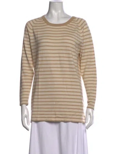 Pre-owned Tse Silk Striped Sweater In Neutrals