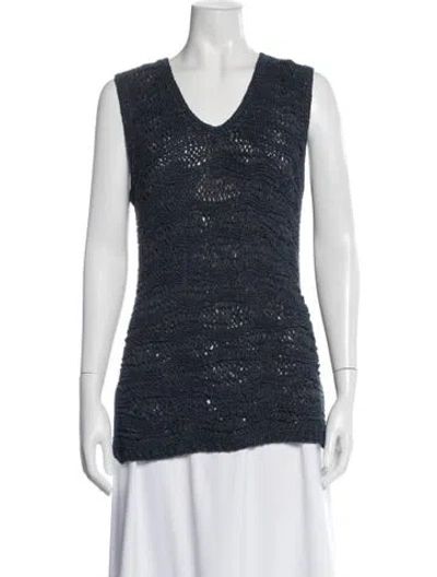 Pre-owned Tse Silk V-neck Sweater In Multi