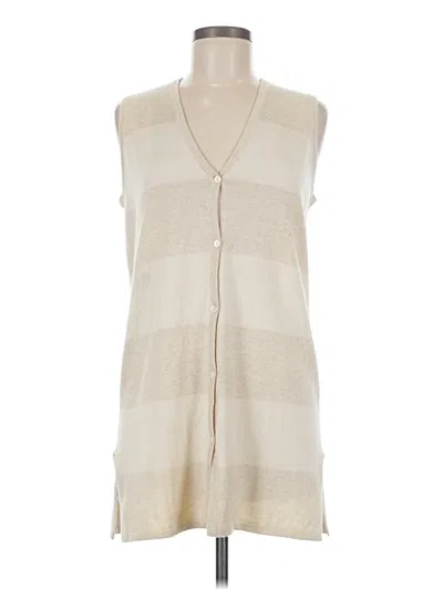 Pre-owned Tse Sleeveless Silk Top Ivory Plunge Neckline Tops