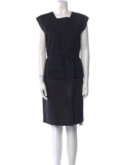 Pre-owned Tse Square Neckline Knee-length Dress In Blue