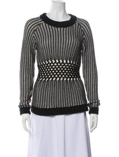 Pre-owned Tse Striped Crew Neck Sweater In Black