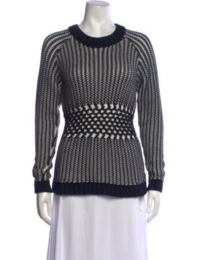 Pre-owned Tse Striped Crew Neck Sweater In Black