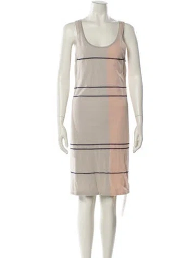 Pre-owned Tse Striped Knee-length Dress In Neutral