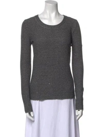 Pre-owned Tse Striped Scoop Neck Sweater In Blue