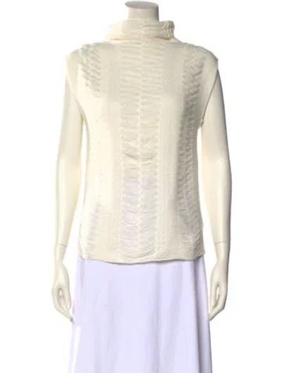 Pre-owned Tse Turtleneck Sleeveless Top In Neutral