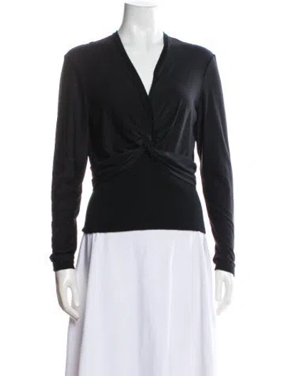 Pre-owned Tse V-neck Sweater In Black